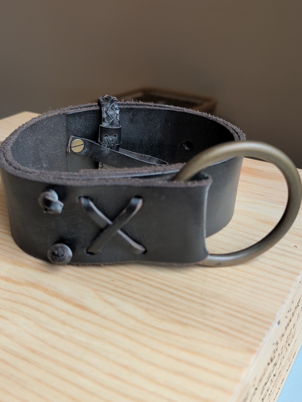 Woman Dark Brown Leather Ring-Loop Belt(Denim & Supply -  Ralph Lauren)